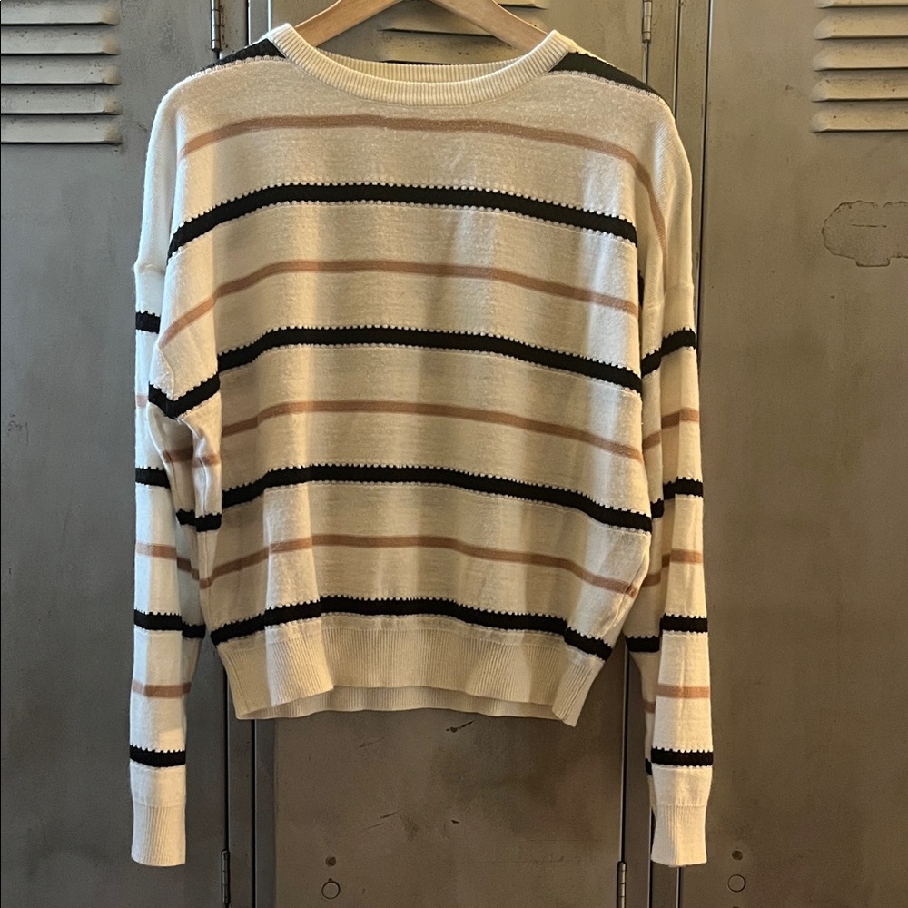 ANDREE BY UNIT Striped Sweater - Cream, Black, Tan